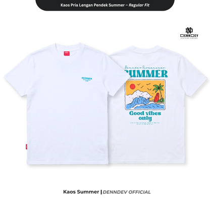 DEN N DEV Kaos Atasan Pria Lengan Pendek Summer Graphic T-Shirt Baju  Distro Ori