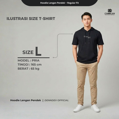 DEN N DEV Hoodie Lengan Pendek – Hoodie Kaos Premium Cotton 20s