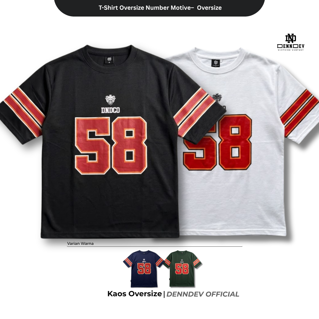 DEN N DEV Baju Kaos Oversize Tee American Football Unisex Katun 20s Tebal
