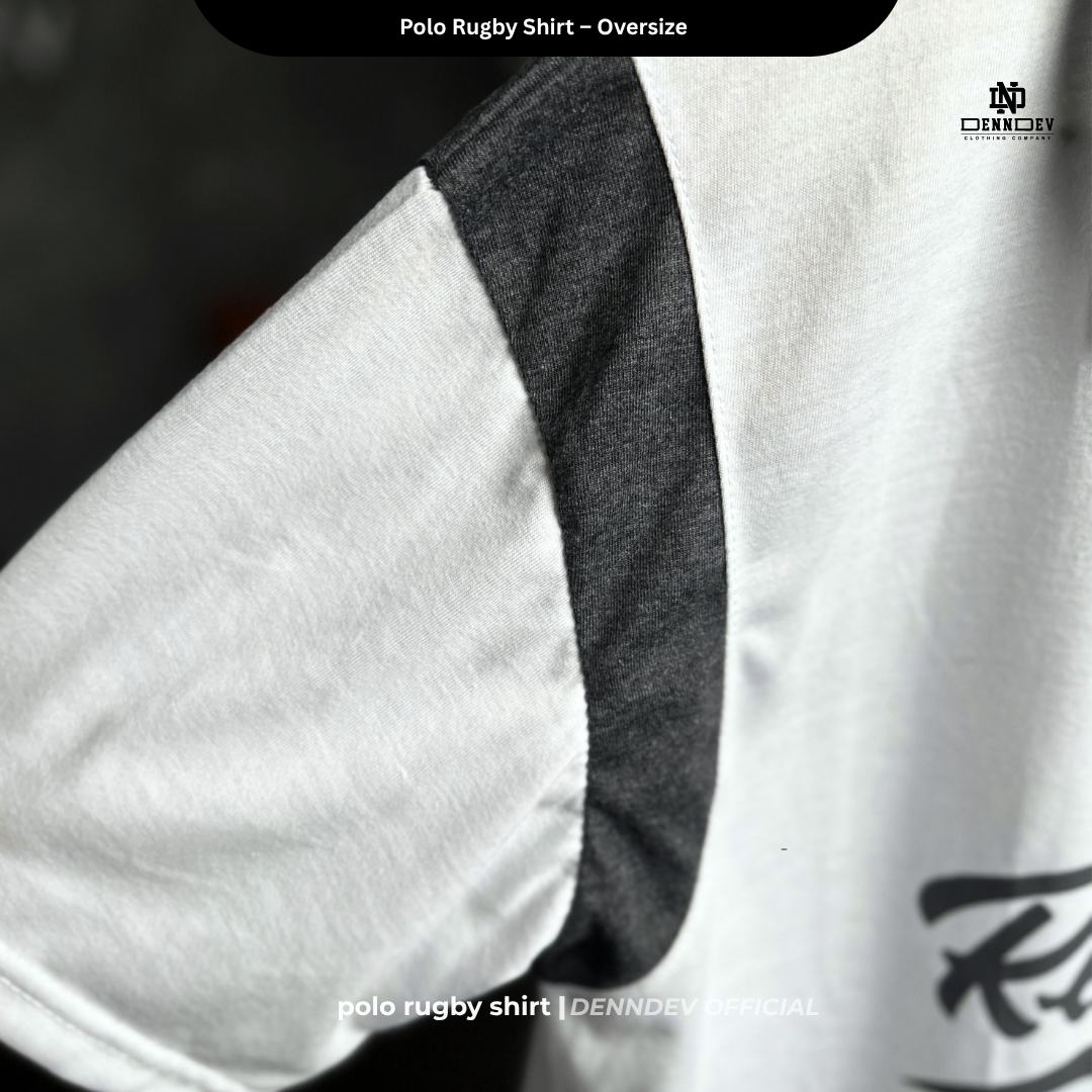 DENNDEV - Polo Rugby Shirt Oversize Cotton 20s - Vintage Rugby Shirt Unisex Streetwear