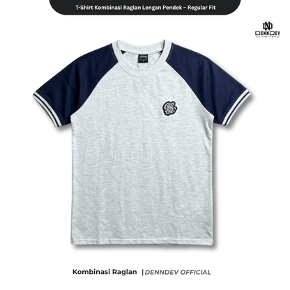 DEN N DEV | Kaos Raglan Pria Distro Original Lengan Pendek Katun 20s Tebal & Adem