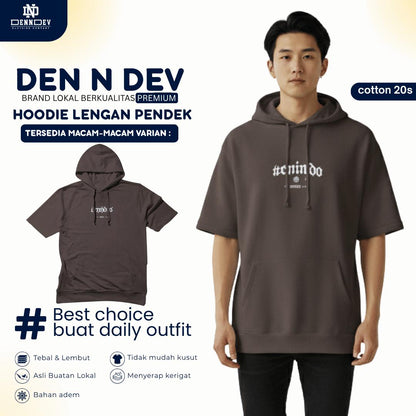 DEN N DEV Hoodie Lengan Pendek – Hoodie Kaos Premium Cotton 20s