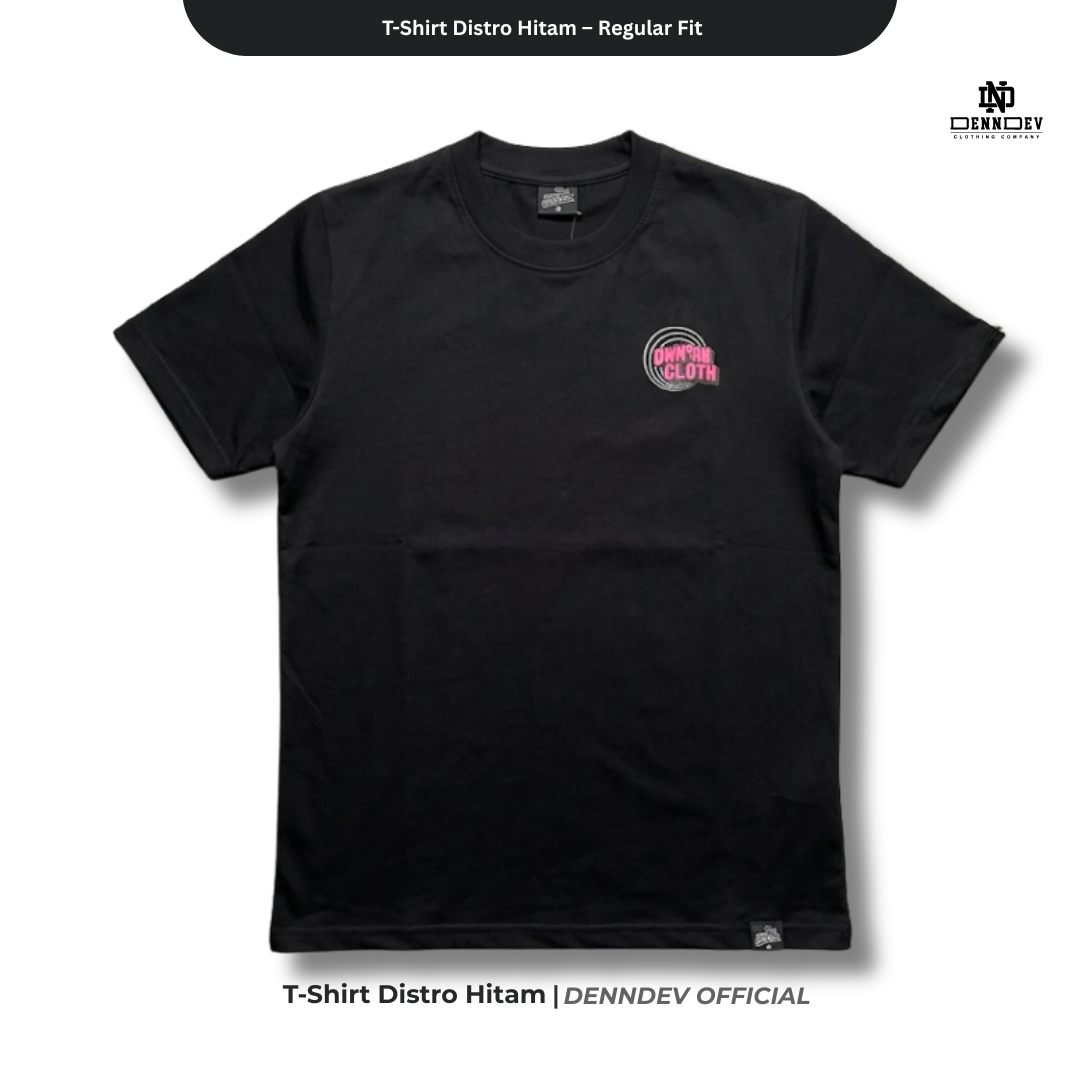 DENNDEV Kaos Distro Pria Hitam Premium Katun 20s Sablon Plastisol Original Regular Fit