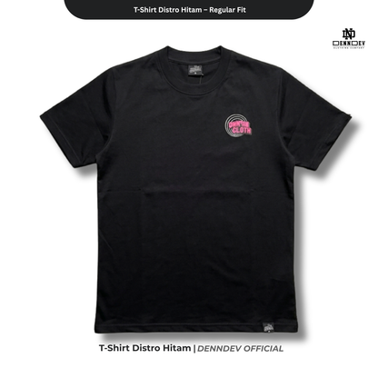 DENNDEV Kaos Distro Pria Hitam Premium Katun 20s Sablon Plastisol Original Regular Fit
