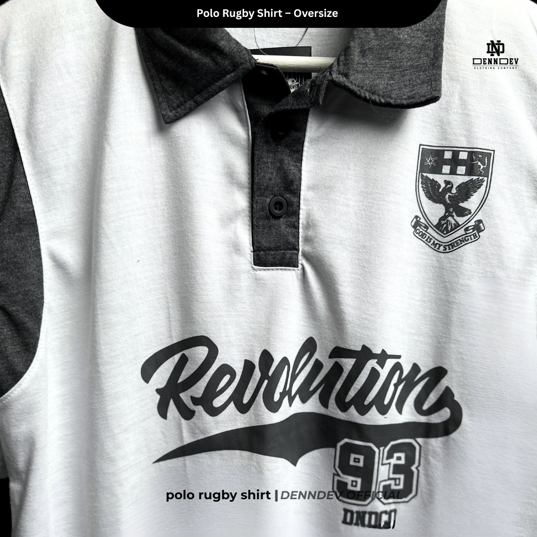 DENNDEV - Polo Rugby Shirt Oversize Cotton 20s - Vintage Rugby Shirt Unisex Streetwear