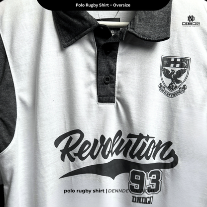 DENNDEV - Polo Rugby Shirt Oversize Cotton 20s - Vintage Rugby Shirt Unisex Streetwear