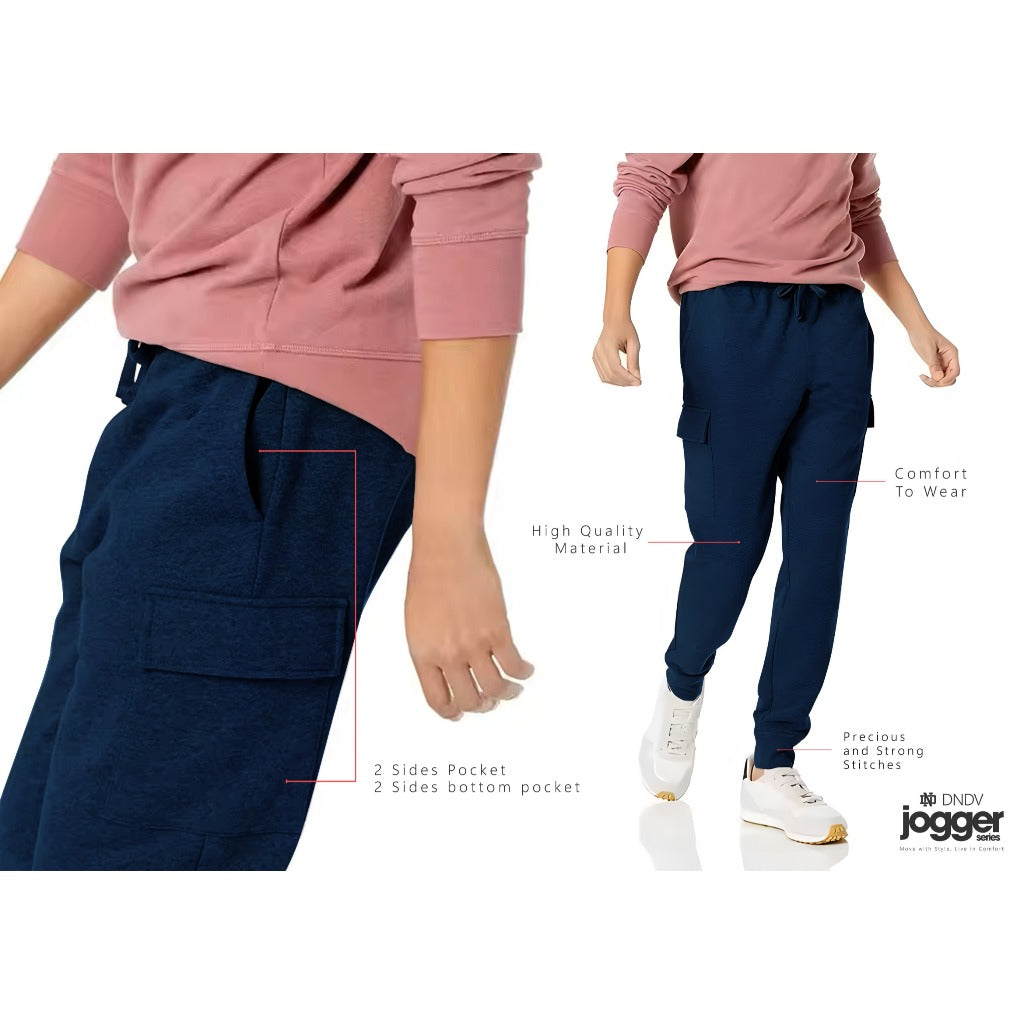 DEN N DEV - Celana Jogger Fleece Pria Premium | Training Zipper Sweatpants Stylish