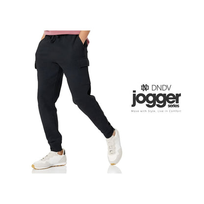 DEN N DEV - Celana Jogger Fleece Pria Premium | Training Zipper Sweatpants Stylish