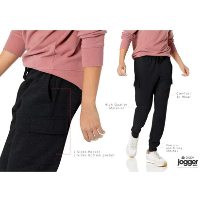 DEN N DEV - Celana Jogger Fleece Pria Premium | Training Zipper Sweatpants Stylish