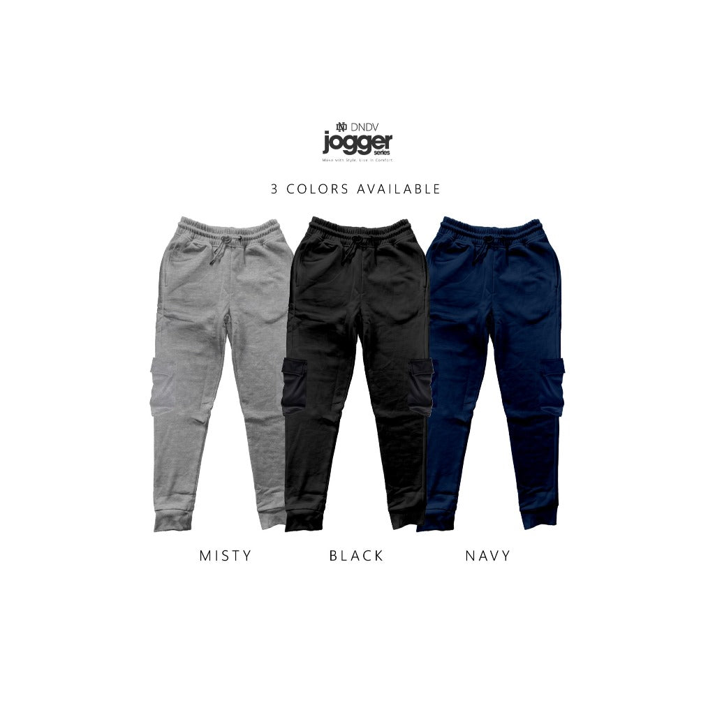 DEN N DEV - Celana Jogger Fleece Pria Premium | Training Zipper Sweatpants Stylish