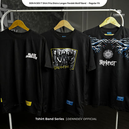 DEN N DEV - Kaos Band Pria Distro T-Shirt Musik Rock Metal Vintage Regular Fit