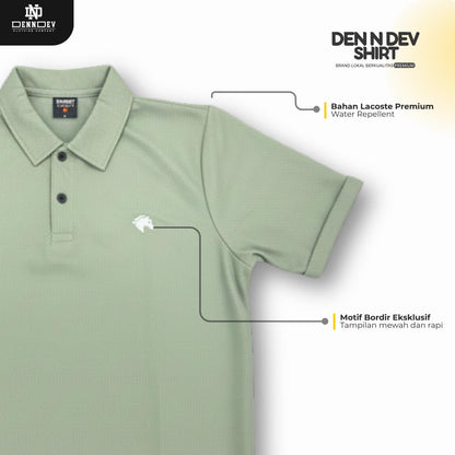 DEN N DEV - Kaos Wangky Premium Kancing Casual-Premium Bordir Logo Eksklusif