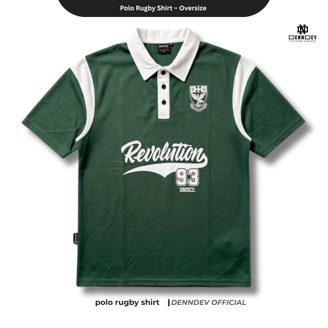 DENNDEV - Polo Rugby Shirt Oversize Cotton 20s - Vintage Rugby Shirt Unisex Streetwear