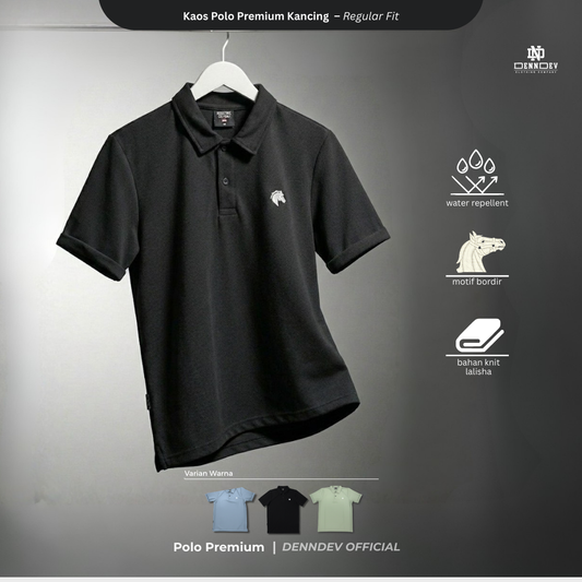 DEN N DEV - Kaos Polo Wangky Premium Kancing Casual-Premium Bordir Logo Eksklusif