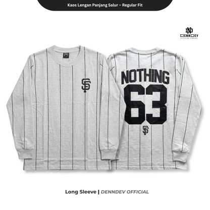 DEN N DEV - Kaos Lengan Panjang Garis Pria Katun 20s | T-Shirt Baseball Style DEN N DEV