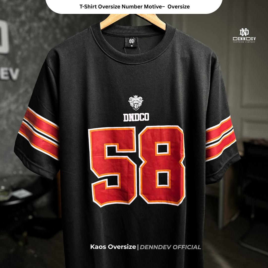 DEN N DEV Baju Kaos Oversize Tee American Football Unisex Katun 20s Tebal