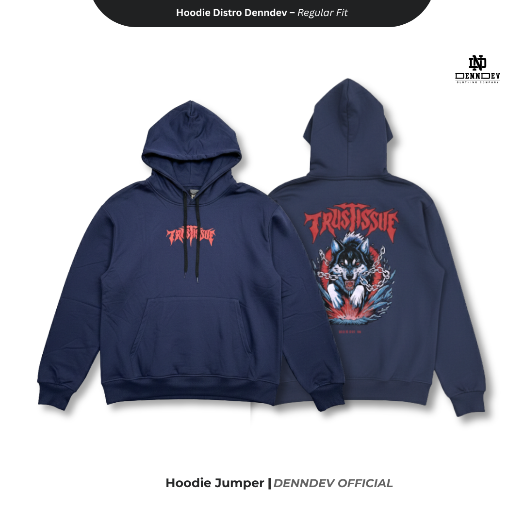 DEN N DEV Hoodie Jumper Pria Graphic Wolf Head Jaket Distro Original