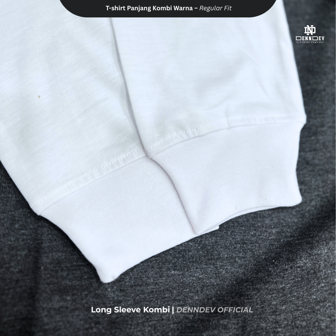 DEN N DEV Kaos Lengan Panjang Kombi Warna – Cotton 20s Premium Stylish Casual
