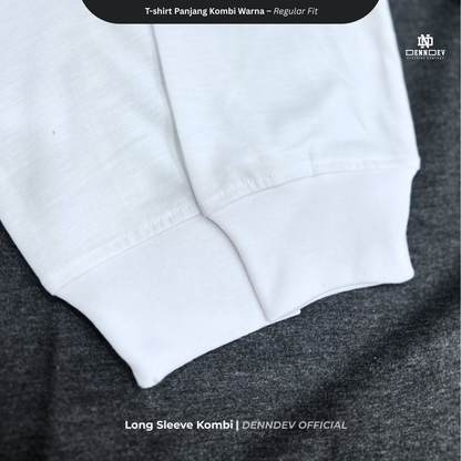 DEN N DEV Kaos Lengan Panjang Kombi Warna – Cotton 20s Premium Stylish Casual