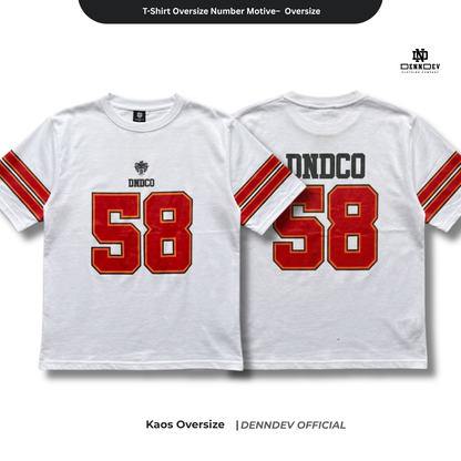 DEN N DEV Baju Kaos Oversize Tee American Football Unisex Katun 20s Tebal