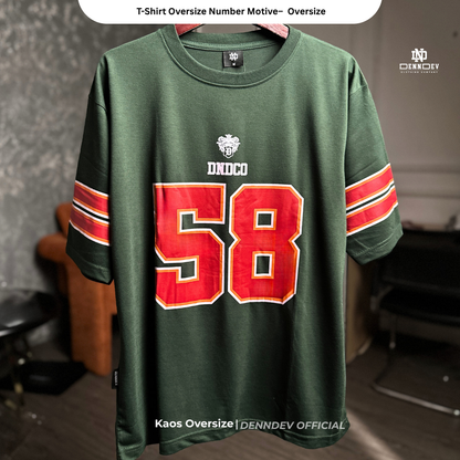DEN N DEV Baju Kaos Oversize Tee American Football Unisex Katun 20s Tebal