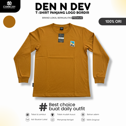 DEN N DEV - T Shirt Lengan Panjang Logo Dada Patchbordir