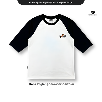 DEN N DEV - Kaos Raglan Lengan 3/4 Pria Katun 20s – Nyaman, Stylish & Tahan Lama