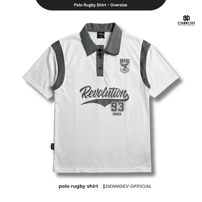 DENNDEV - Polo Rugby Shirt Oversize Cotton 20s - Vintage Rugby Shirt Unisex Streetwear