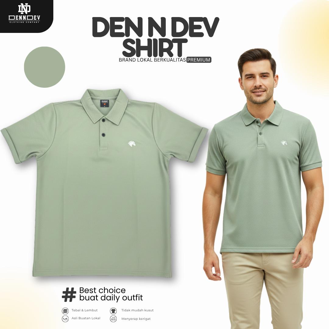 DEN N DEV - Kaos Wangky Premium Kancing Casual-Premium Bordir Logo Eksklusif