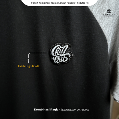 DEN N DEV | Kaos Raglan Pria Distro Original Lengan Pendek Katun 20s Tebal & Adem
