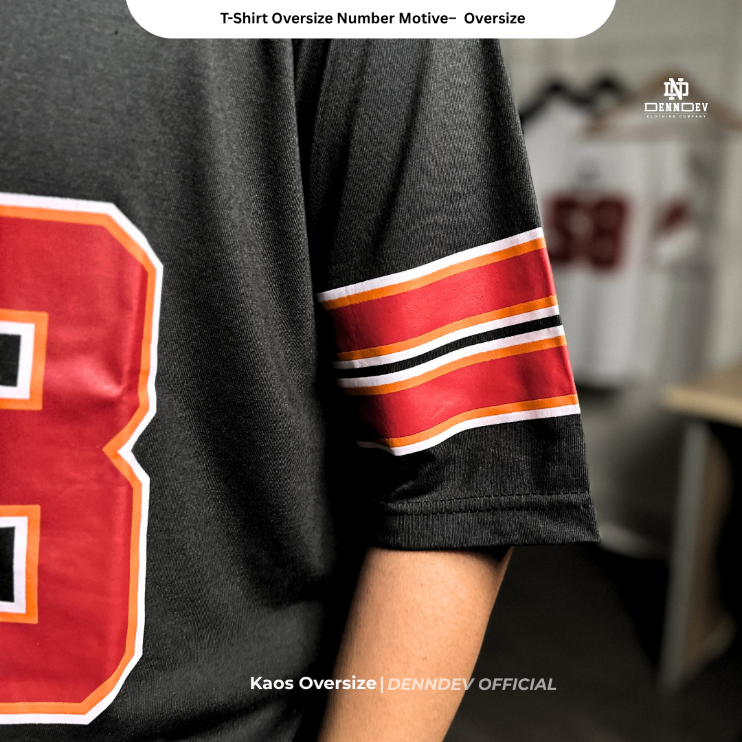 DEN N DEV Baju Kaos Oversize Tee American Football Unisex Katun 20s Tebal