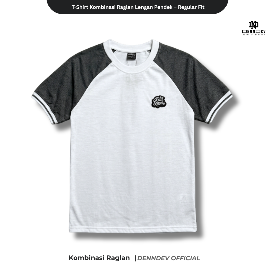 DEN N DEV | Kaos Raglan Pria Distro Original Lengan Pendek Katun 20s Tebal & Adem