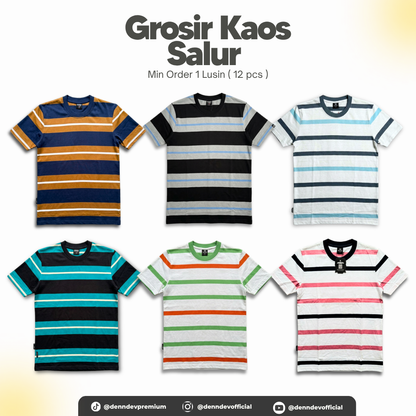 [SERIAN] Kaos Salur Reguler - Paket 1 Lusin (1 Motif Seri M-L-XL)