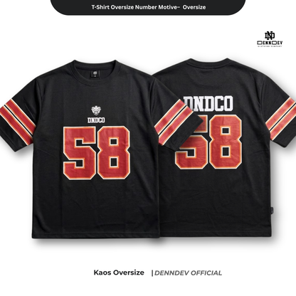DEN N DEV Baju Kaos Oversize Tee American Football Unisex Katun 20s Tebal