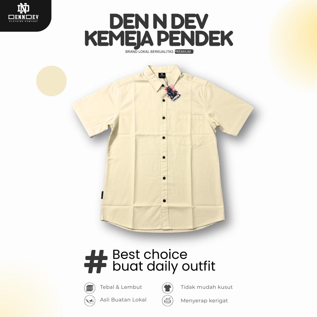 DEN N DEV - Kemeja Pendek Pria Premium Lokal Lembut Bahan Adem Ringan Best Choice For Daily Outfit