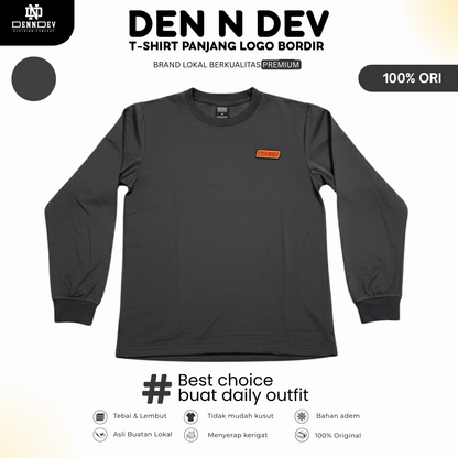DEN N DEV - T Shirt Lengan Panjang Logo Dada Patchbordir