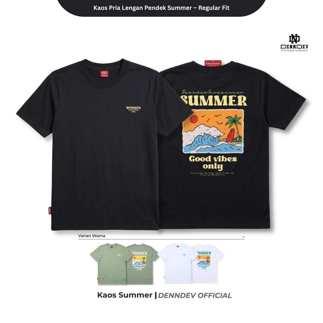 DEN N DEV Kaos Atasan Pria Lengan Pendek Summer Graphic T-Shirt Baju  Distro Ori