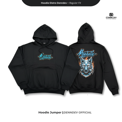 DEN N DEV Hoodie Jumper Pria Graphic Wolf Head Jaket Distro Original