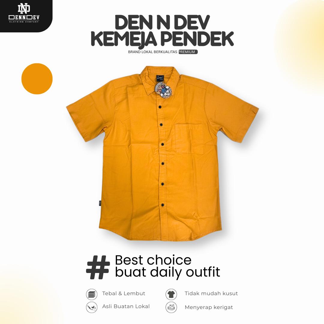 DEN N DEV - Kemeja Pendek Pria Premium Lokal Lembut Bahan Adem Ringan Best Choice For Daily Outfit