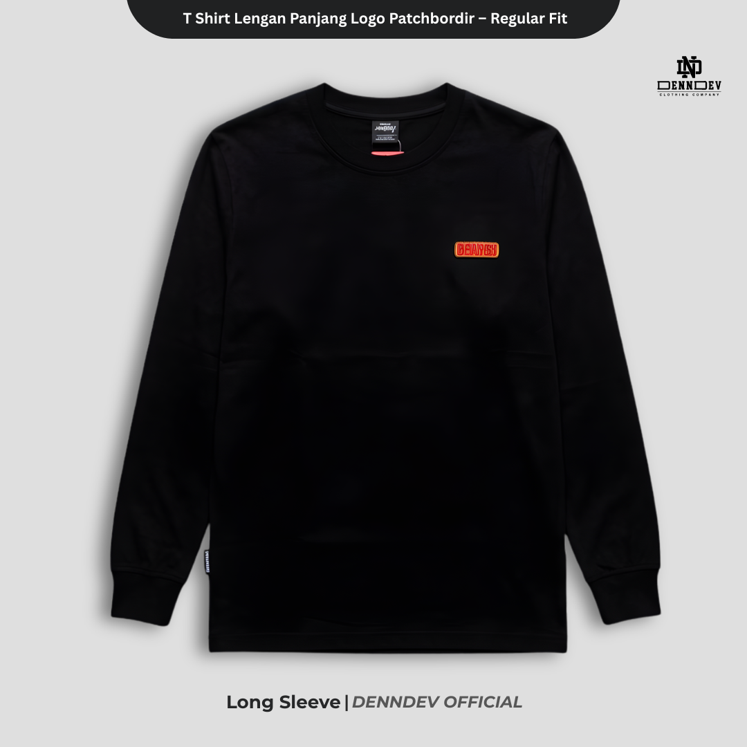 DEN N DEV - T Shirt Lengan Panjang Logo Dada Patchbordir