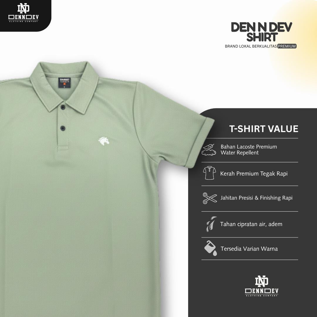 DEN N DEV - Kaos Wangky Premium Kancing Casual-Premium Bordir Logo Eksklusif