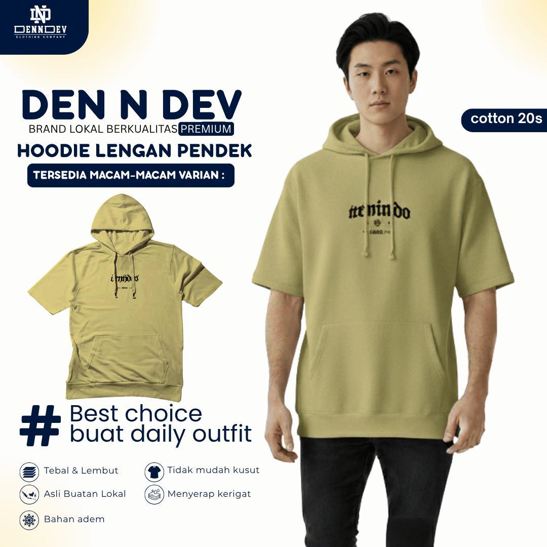 DEN N DEV Hoodie Lengan Pendek – Hoodie Kaos Premium Cotton 20s