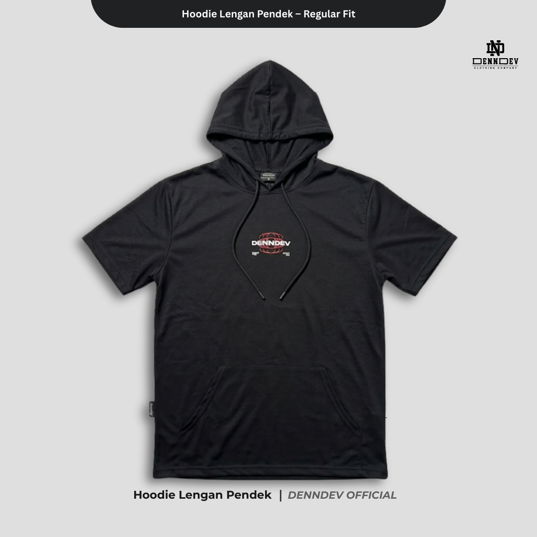 DEN N DEV Hoodie Lengan Pendek – Hoodie Kaos Premium Cotton 20s