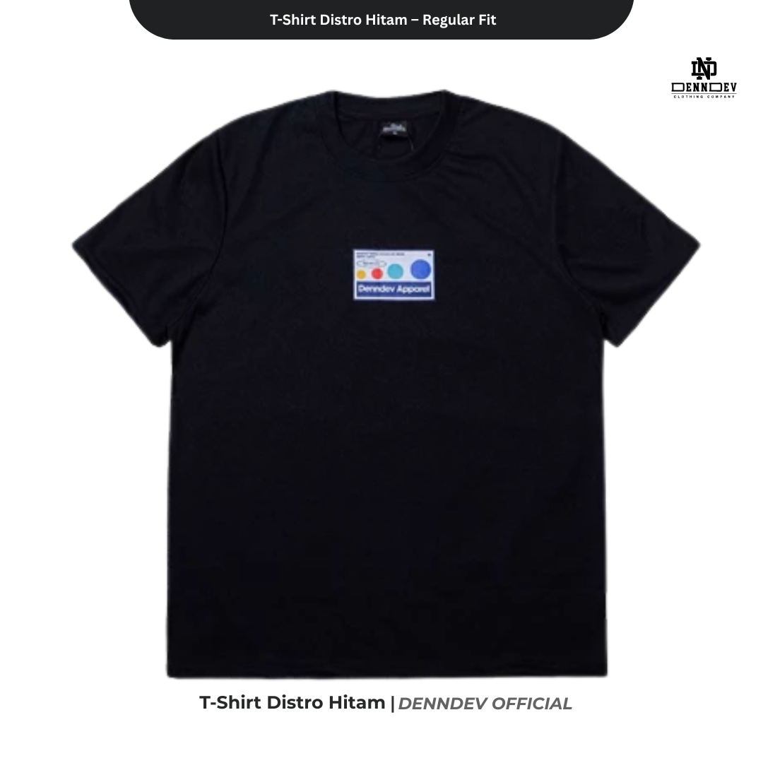 DENNDEV Kaos Distro Pria Hitam Premium Katun 20s Sablon Plastisol Original Regular Fit