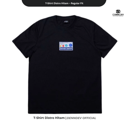 DENNDEV Kaos Distro Pria Hitam Premium Katun 20s Sablon Plastisol Original Regular Fit