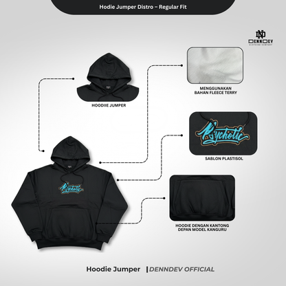 DEN N DEV Hoodie Jumper Pria Graphic Wolf Head Jaket Distro Original