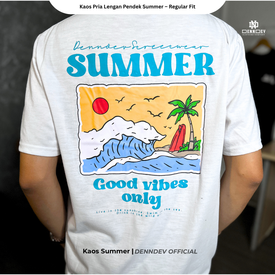 DEN N DEV Kaos Atasan Pria Lengan Pendek Summer Graphic T-Shirt Baju  Distro Ori