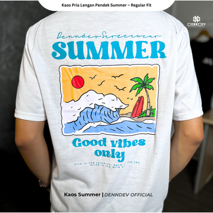 DEN N DEV Kaos Atasan Pria Lengan Pendek Summer Graphic T-Shirt Baju  Distro Ori