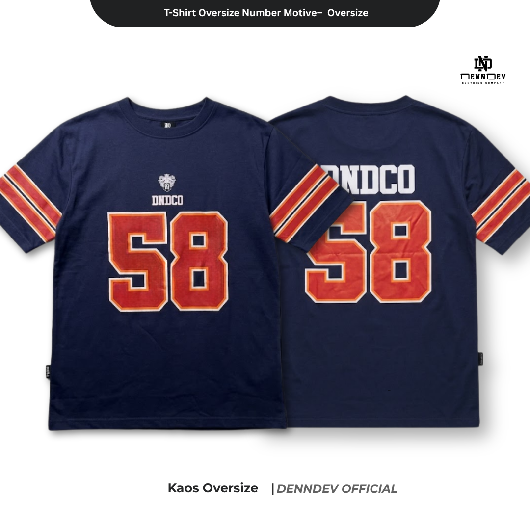 DEN N DEV Baju Kaos Oversize Tee American Football Unisex Katun 20s Tebal