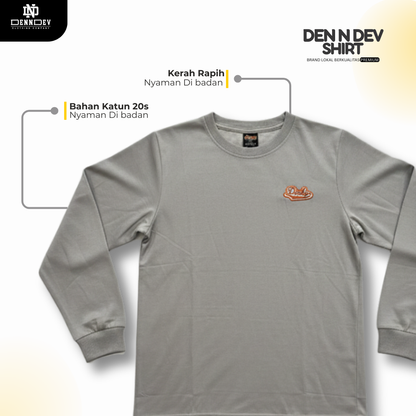 DEN N DEV - T Shirt Lengan Panjang Logo Dada Patchbordir